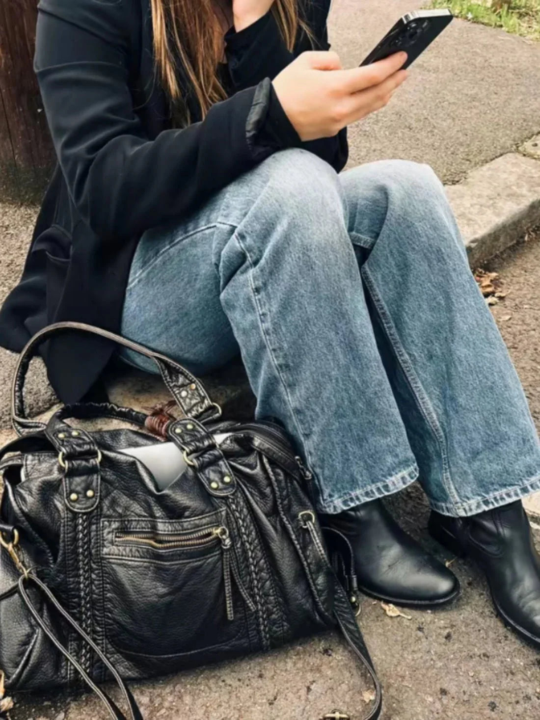 Arabell | Vintage Faux Leather Structured Tote Bag