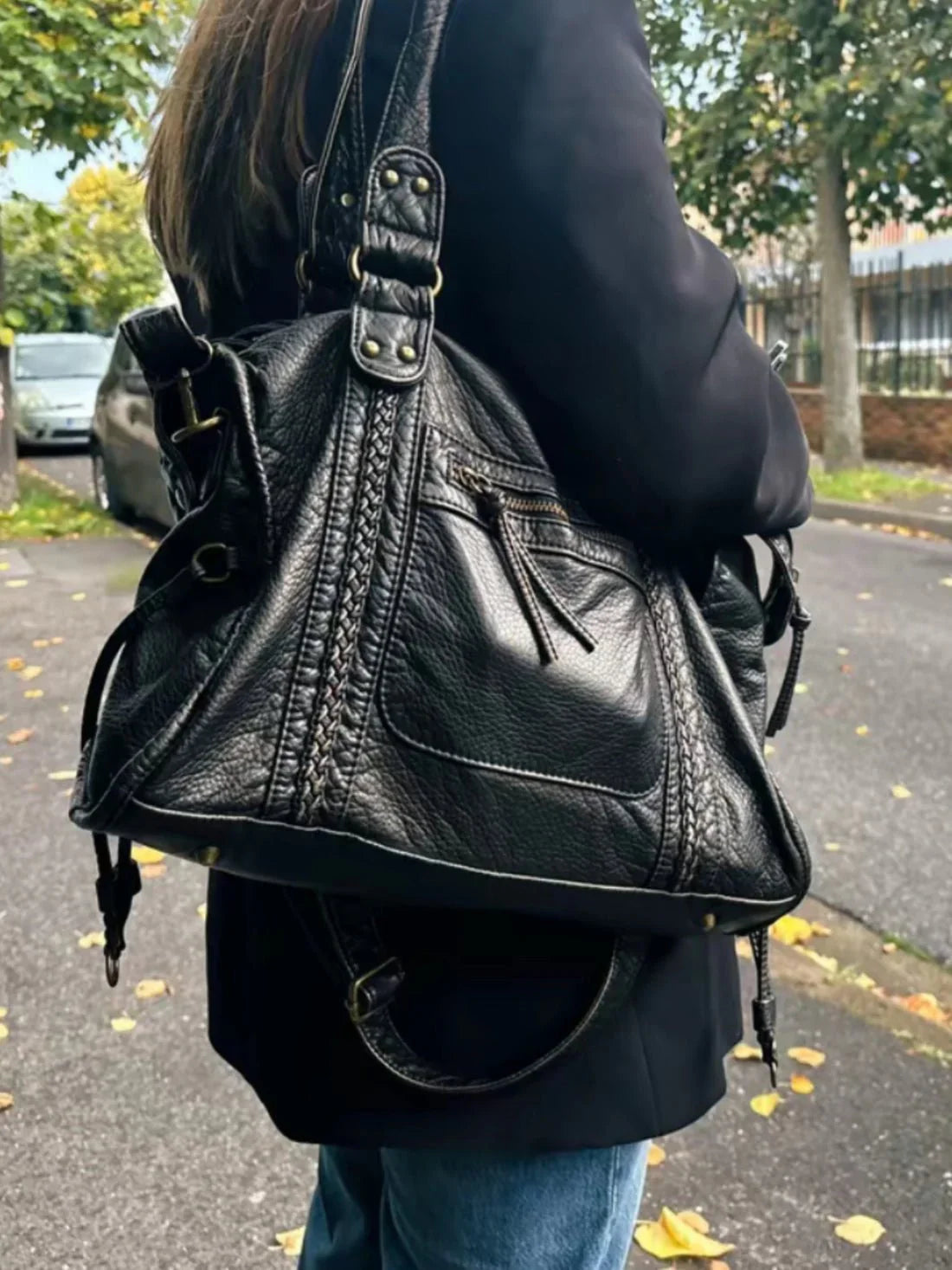 Arabell | Vintage Faux Leather Structured Tote Bag